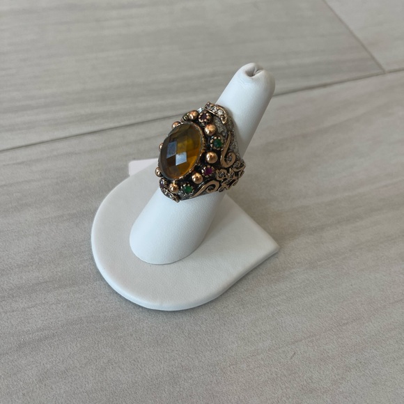 Beautiful Sterling silver and citrine statement ring. Size 6.25 - Picture 3 of 7
